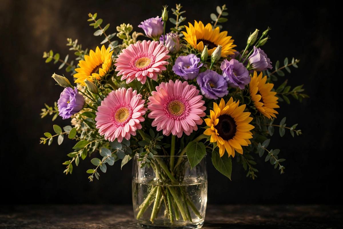 Colorful everyday mixed flower bouquet