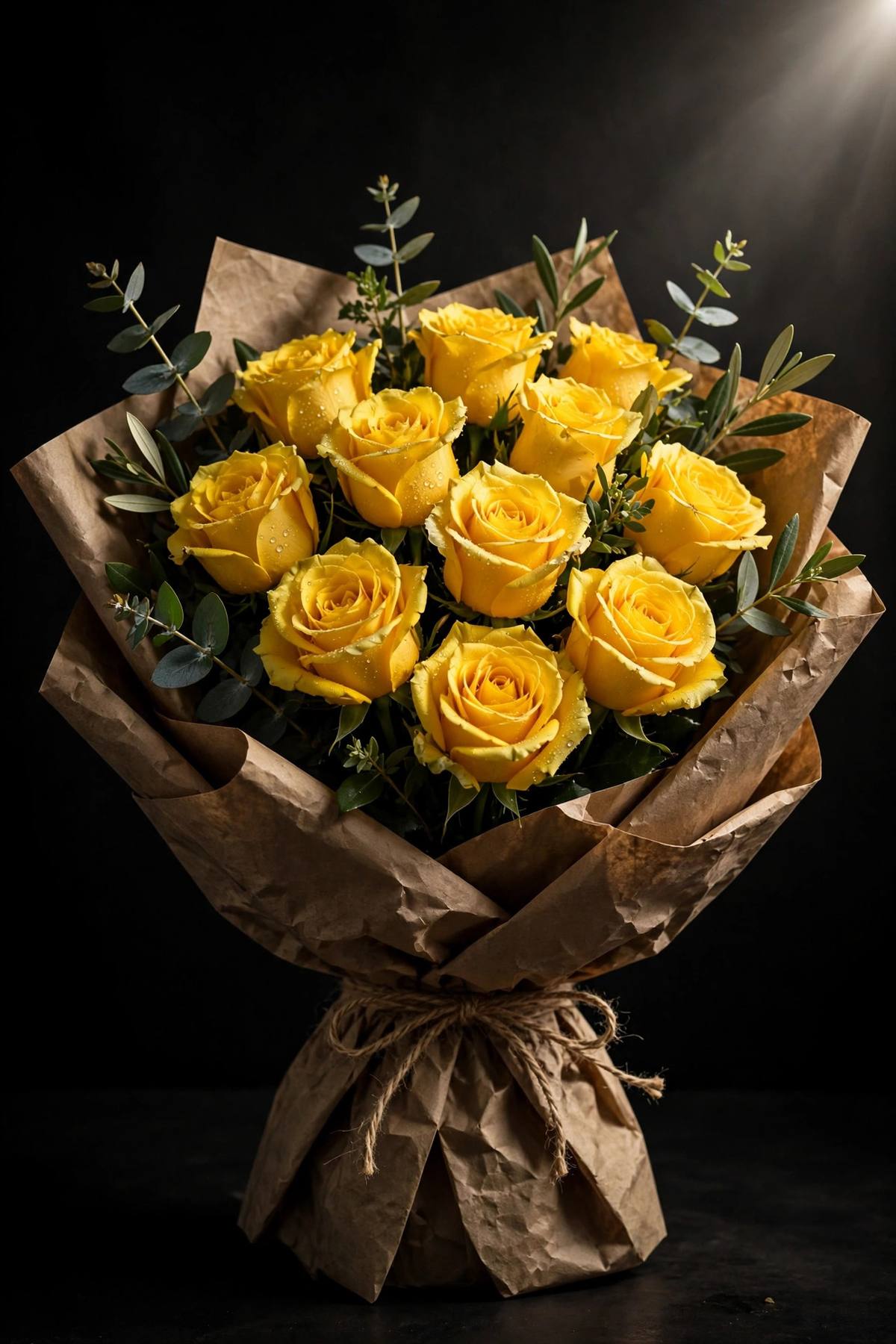 Bright yellow roses bouquet